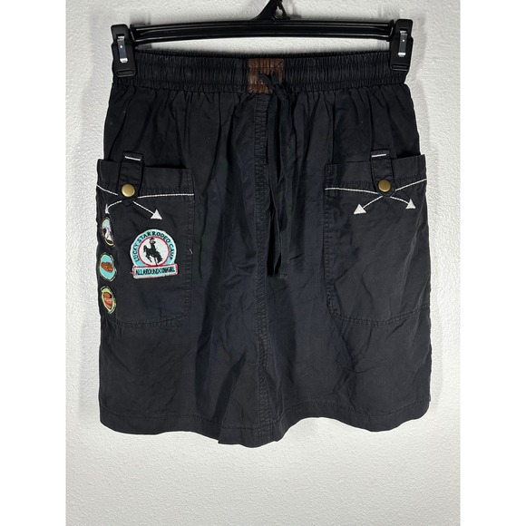 Double D Ranch Skirt Women S Black Rodeo Camp Patch Western All Around Cowgirl